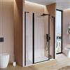 DEGHI Box doccia nicchia 180 cm 40 giunto + 95 battente + 45 fisso con profilo nero 195h - Nilo