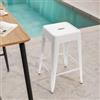 DEGHI Sgabello da giardino impilabile stile industrial in metallo bianco - Farley