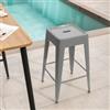 DEGHI Sgabello da giardino impilabile stile industrial in metallo grigio - Farley