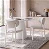 DEGHI Set 2 sedie in tessuto beige con gambe in metallo off white - Bajai
