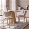 DEGHI Set 2 sedie in tessuto grigio chiaro con gambe in metallo effetto rovere - Bajai