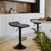 DEGHI Set 2 sgabelli in similpelle trapuntato grigio con base nera ed altezza regolabile - Kerm