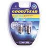 Goodyear 77027 Set di 2 Lampadine Sferiche per Fanali Auto, 12V BA15S 5W, Luce di Posizione e Stop