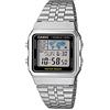 Casio Orologio da uomo classico A500WA-1 argento al quarzo in acciaio inossidabile, Orologio al quarzo