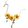 Handmade Generico collana di girasoli all'uncinetto，Placcato in oro 18 carati dal design romantico