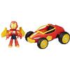 Hasbro Personaggio Iron Man, 7,5 cm, veicolo Iron Man Bolide, Marvel Iron Man and his Awesome Friends, giocattolo per bambini dai 3 anni in su