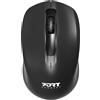Port Designs Mouse wireless PORT Designs Essentielle, 2,4 GHz, nero, dongle USB-A e USB-C, 1000 DPI, ambidestro