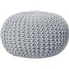Beliani Pouf poggiapiedi in tessuto grigio chiaro 40 x 25 cm