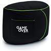 Game Over Rotonda Sgabello Bean Bag 40x60x42cm, Poggiagambe per Interni e Esterni da Soggiorno per Videogaming, Pouf con Tasche Laterali, Comodo e Durevole Pouf Poggiapiedi (Smeraldo Magico)