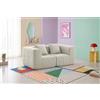 MILYsofa Divano modulare, tessuto bouclé, fodere dei cuscini removibili (Beige Crema, 2 posti)