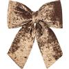 KI Store Fiocco natalizio marrone in velluto, fiocchi e nastri, decorazione per albero di Natale, XL, 54 cm
