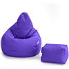 Loft 25 Sedia Gaming Bean Bag per Adulti | Seduta A Sacco per Esterni e Interni | Resistente all'Acqua Pouf | Puff Poltrona Sacco con Schienale (Bean Bag + Poggiapiedi, Ultra Viola)