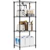 M MZG Scaffalatura Metallica a 4 Ripiani, Capacità Totale 180 kg, Scaffale Portaoggetti in Acciaio per Cucina, Dispensa, Bagno, Garage e Ripostiglio, Nero, 30×45×106,4 cm