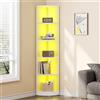 YITAHOME Libreria angolare a 5 ripiani, con illuminazione a LED, libreria angolare, sincronizzazione musica Bluetooth, vetrine per camera da letto, soggiorno, decorazione per la casa, 30 x 30 x 180 cm