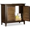 Relaxdays LAMELL Mobile Sottolavabo Marrone Scuro, Mobiletto per Lavabo Bagno in Bambù, HxLxP: 60 x 67 x 30 cm ca.