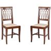Liberoshopping Sedie Cucina in Legno faggio massello Stile Classico 43x42xH93 cm Treccia Set da 2 Pezzi (Noce Seduta Imbottita)