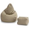 Loft 25 Poltrona Da Gamer Bean Bag | Seduta A Sacco Per Esterni E Interni | Resistente All'acqua | Design Ergonomico Per Il Supporto Del Corpo (Pietra, Set di sacchi di fagioli)