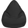Loft 25 Pouf per bambini | Sedia per bambini resistente all'acqua | Sedia a sacco per interni ed esterni, resistente e confortevole, design ergonomico per il supporto del corpo (pouf, nero)