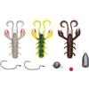 Berkley PowerBait kit persico Finesse Pro | Mix | 2,4 g | 7,5 cm | 3 Hollow Craw | Pronti Per C-Rig E Cheb Rig | Attrattivo PowerBait | Colori UV | Ami Pesi E Perlina | Pensato Per Il Persico