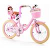 VEVOR Bicicletta per Bambine 18 Pollici Principessa Rosa, per 5-8 Anni | con Cavalletto, Sella Regolabile, Freno Anteriore e Tamburo Posteriore, Cestino, Seggiolino per Bambola e Telaio in Acciaio