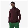 Lacoste Pullover in cotone a collo alto con zip Marrone da Uomo