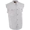 Milwaukee Leather DM4006 Camicia di Jeans Senza Maniche Bianco Uomo