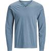 JACK & JONES Jjesplit Neck Tee LS Noos Uomo