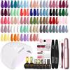 ROSALIND Kit Semipermanente Unghie con 48W UV LED Lampada 32+4 Pezzi | Blu Verde Grigio Giallo Arancione Viola Kit Smalto Semipermanente Unghie, Mini Kit Smalto Gel Completo Manicure Regalo