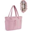 Wandering Nature Borsa Tote Donna con Cerniera & 40oz Tasca Elastica per Borraccia Borsa Università Donna Capiente per Laptop 15,6 Pollici per Viaggi Università e Lavoro (Brevetto in Corso)