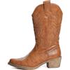 URBAN ROSA Stivali Texani Donna Cowboy Western con Ricami e Tacco Largo Stivaletti Chic 957
