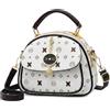 DEEVORCA Moda Borsa A Tracolla Donna Vintage Casuale Stampa Borsetta Crossbody Bag PU Pelle Borsa Messenger Viaggio Shopping Lavoro Festa Multitasche Borsa A Spalla Ciondolo Carino Bianco B