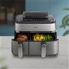 PHILIPS PED Philips Serie 5000 Airfryer doppio cestello con vapore, Friggitrice ad aria da 9.0L, 19 metodi di cottura, Pulizia cestello automatica, App ricette, NA555/00