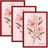 Velora Home&Living VELORA H&L H&L Set da 3 Cornici Foto Rosso 40 x 60 cm - Cornice in Legno con Plexiglass Trasparente, Portafoto da Parete, Cornice per Poster, Fotografie, Puzzle, Diplomi e Certificati