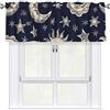 Helhappy Tenda corta per finestra, mantovana per finestra, sole, luna, cielo stellato, stile bohémien, chic, 7,6 cm, con tasca per asta, decorazione per la casa, 137 x 45 cm, 1 pannello