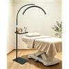 ZEKAHOV Lampada Da Terra LED A Mezzùluna Con Vassoio Portautensili Per Tecnici Di Ciglia, Extension Di Ciglia, Estetiste, Cura Della Pelle, Arte Delle Unghie, Artisti Di Tatuaggi, Casa E