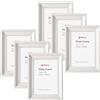 Winlor Mini Cornici Portafoto 2.5x3.5 Set di 6, Piccola Cornice con Vetro HD per Foto Instax Polaroid, Legno FSC Decorazione Tavolo e Parete, Regalo per Battesimo, Matrimonio e Neonato, Bianca