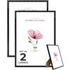 Lupia Set 2 Cornici Portafoto 18x24 cm Nera PERFECT da Tavolo e Parete | Cornici foto in plastica, profilo sottile e minimal, verticali o orizzontali, per casa e ufficio, Made in Italy