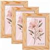 Velora Home&Living VELORA H&L H&L Set da 3 Cornici Foto Legno naturale A5 15 x 21 cm - Cornice in Legno con Plexiglass Trasparente, Portafoto da Parete, Cornice per Poster, Fotografie, Puzzle, Diplomi e Certificati