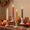 Inweder Autunno Tavolo Decor Rustico: Portacandele in Legno Set di 4 | per candele da 2,2 cm, Finitura Effetto Invecchiato, Candelierie in stile country per Centrotavola Autunnali, Caminetto, Sogg