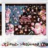 Joeyan 9 Fogli Vetrofanie Natale Riutilizzabili,Casa Decorazioni Invernali | Grande Rosa Adesivi per Finestre Senza Colla,Stickers Doppia Faccia con Babbo Natale,Pupazzo di Neve,Pinguino,Fiocco di Neve
