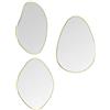 Mirrors and More Set di 3 specchi da parete con cornice in metallo color oro