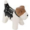 BLUECHOLON Salvadanaio decorativo in ceramica a forma di cane Teckel, Terrier, Pug marrone, 17 x 8,5 x 11 cm (Terrier)