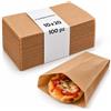 OTHERWISETRIVIAL 100 Sacchetti di Carta Marroni per Alimenti e Altro 10x20cm - Buste di Carta per Negozi, Panini, Brioche, Pizzette, Caramelle, 100 PZ MILLERIGHE 10X20CM