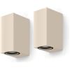 CALEX Applique da Esterno Bergamo, 2xGU10, Rett. Verticale, Confezione da 2 | Compatibile con lampadine GU10 a tua scelta, resistente all'acqua per uso interno ed esterno