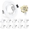 Wondlumi Faretto da incasso a LED GU10, telaio da 68-85 mm, orientabile, a 360°, 230 V, bianco opaco, rotondo, telaio da incasso con attacco GU10