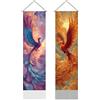 AHANDMAKER 2 arazzi lunghi verticali da appendere alla parete con nappe, fantasia mistica, decorazione estetica per camera da letto, soggiorno (116 x 33 cm)