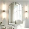 NEUWEABY Specchio da parete ad arco per bagno, 102 x 75 cm specchio ad arco da parete con cornice in metallo, specchio da vanità argento, decorazione per camino, camera da letto, soggiorno
