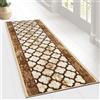 Floordirekt Tappeto passatoia con Motivo, Realizzato su Misura, per Cucina, corridoio e Soggiorno, Ornamento Vintage a griglia Orientale (80 x 200 cm, Waterford)