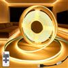 KSIBNW Striscia LED USB COB 3M, 5V LED Strisce con Telecomando, Bianco Caldo 3000K Luci Autoadesivo Dimmerabili Striscia Larghezza 8mm Nastro Luce per Sottopensile, Cucina, Retroilluminazione TV
