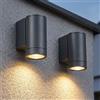LASIDE 2 Pezzi Applique da Parete Esterno, Down Lampade da Esterno a Parete | IP65 Antracite Grigio Alluminio GU10 Luci Luce Lampada da Esterno a Parete, per Balconi, Garage, Veranda, Giardino, Patio